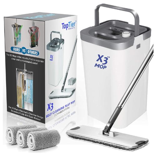 X3 Flat Floor Mop and Bucket Set