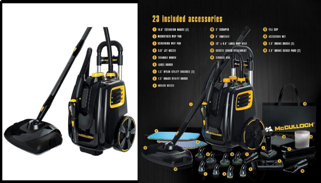 McCulloch MC1385 Deluxe Canister Steam Cleaner Mops Review
